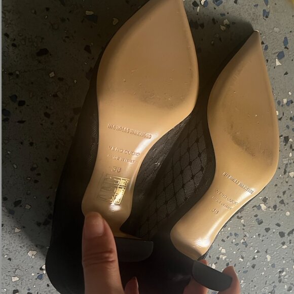 Brand new without box NICHOLAS KIRKWOOD Lexi Mesh Pumps 70mm In Black - Picture 3 of 3